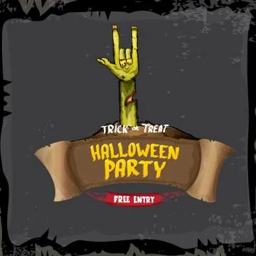 Halloween vector rock n roll zombie background 库存插图