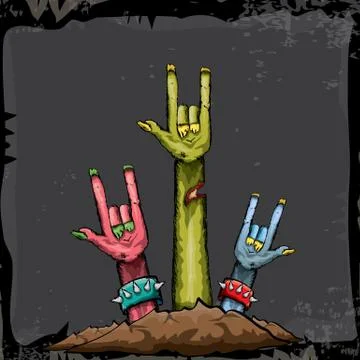 Halloween vector rock n roll zombie background Stock-Illustration