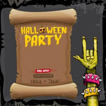Halloween vector rock n roll zombie background 库存插图