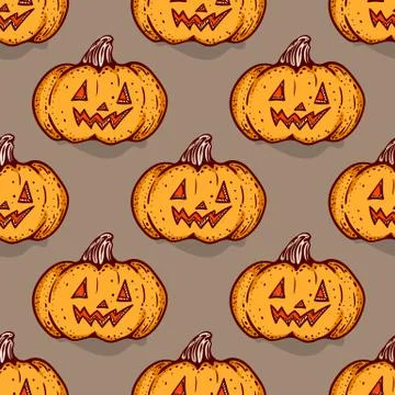 Halloween vector seamless background Stock Illustration
