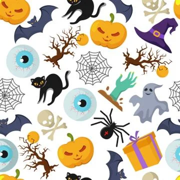 Halloween vector seamless pattern 스톡 일러스트
