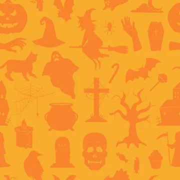 Halloween vector seamless pattern. Stock Illustration