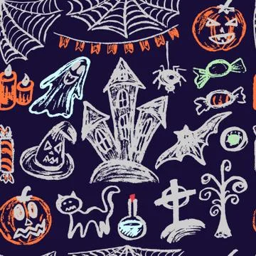 Halloween. Vector Seamless pattern 스톡 일러스트
