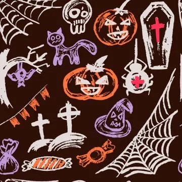 Halloween. Vector Seamless pattern 스톡 일러스트
