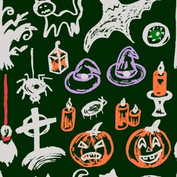 Halloween. Vector Seamless pattern 스톡 일러스트