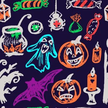 Halloween. Vector Seamless pattern 스톡 일러스트
