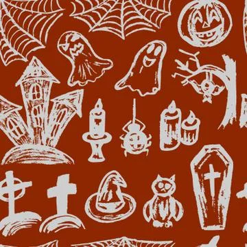 Halloween. Vector Seamless pattern 스톡 일러스트