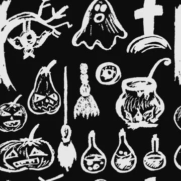 Halloween. Vector Seamless pattern 스톡 일러스트