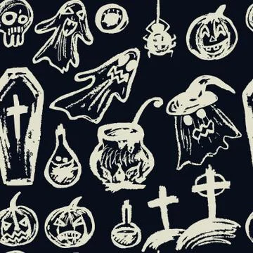 Halloween. Vector Seamless pattern 스톡 일러스트