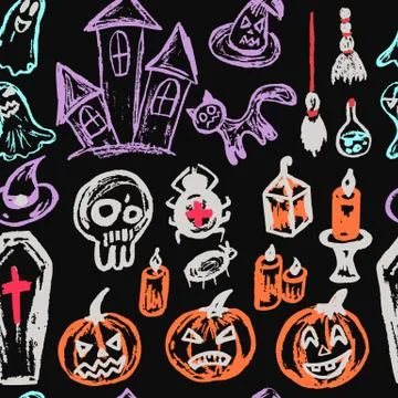 Halloween. Vector Seamless pattern 스톡 일러스트