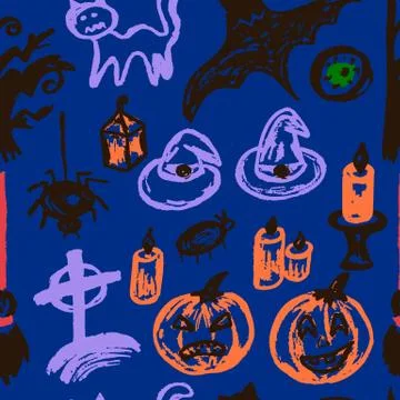 Halloween. Vector Seamless pattern 스톡 일러스트