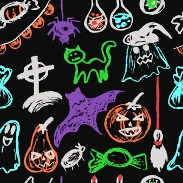 Halloween. Vector Seamless pattern 스톡 일러스트