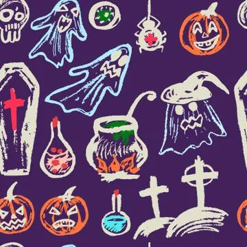 Halloween. Vector Seamless pattern 스톡 일러스트