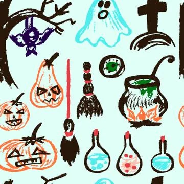 Halloween. Vector Seamless pattern 스톡 일러스트