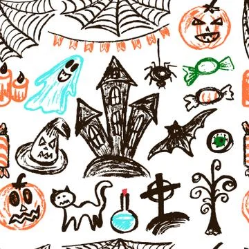 Halloween. Vector Seamless pattern 스톡 일러스트