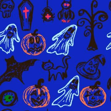 Halloween. Vector Seamless pattern 스톡 일러스트