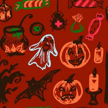 Halloween. Vector Seamless pattern 스톡 일러스트