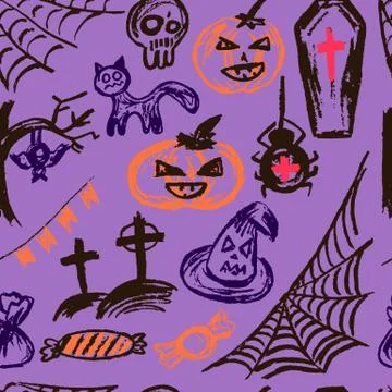 Halloween. Vector Seamless pattern 스톡 일러스트