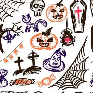 Halloween. Vector Seamless pattern 스톡 일러스트