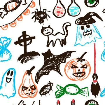 Halloween. Vector Seamless pattern 스톡 일러스트