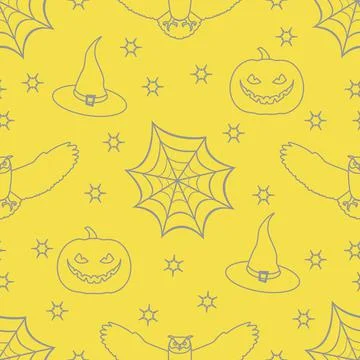 Halloween vector seamless pattern. Stock Illustration