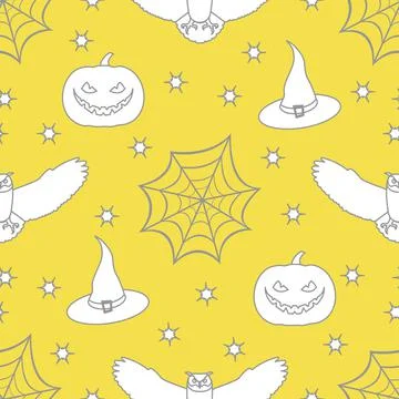 Halloween vector seamless pattern. Illustrazione stock