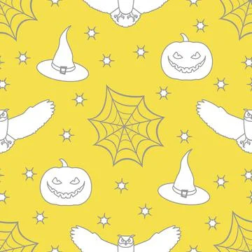 Halloween vector seamless pattern. Stock Illustration