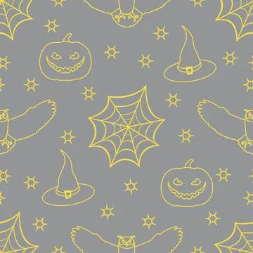 Halloween vector seamless pattern. Stock Illustration