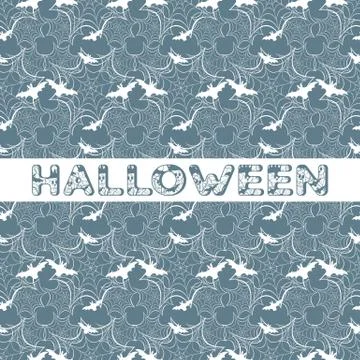 Halloween vector seamless pattern with web and bat イラスト素材