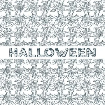 Halloween vector seamless pattern with web and bat イラスト素材