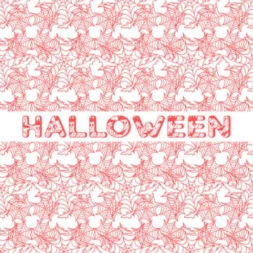 Halloween vector seamless pattern with web and bat Illustrazione stock