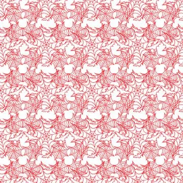 Halloween vector seamless pattern with web and bat Illustrazione stock