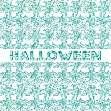 Halloween vector seamless pattern with web and bat 스톡 일러스트