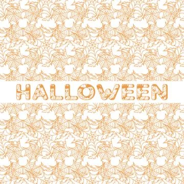 Halloween vector seamless pattern with web and bat イラスト素材