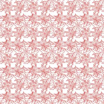 Halloween vector seamless pattern with web and bat Illustrazione stock