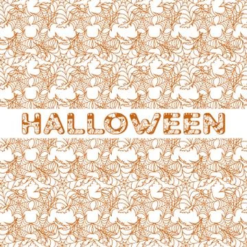 Halloween vector seamless pattern with web and bat 스톡 일러스트