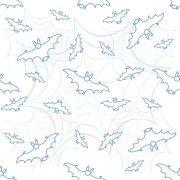 Halloween vector seamless pattern with web and bat イラスト素材