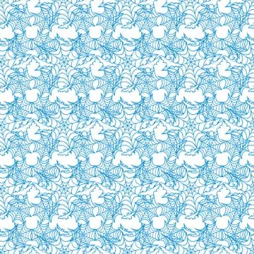 Halloween vector seamless pattern with web and bat イラスト素材