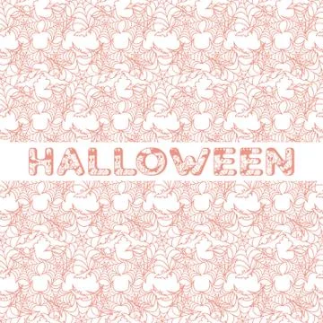 Halloween vector seamless pattern with web and bat 스톡 일러스트