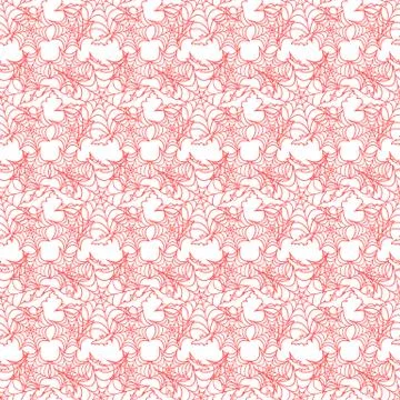 Halloween vector seamless pattern with web and bat Stock Illustration