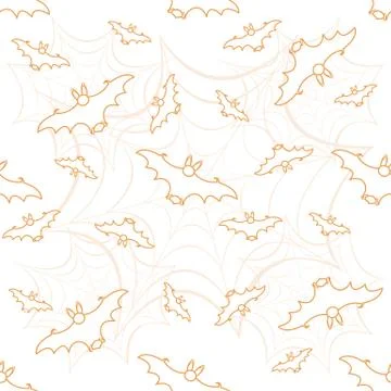 Halloween vector seamless pattern with web and bat イラスト素材