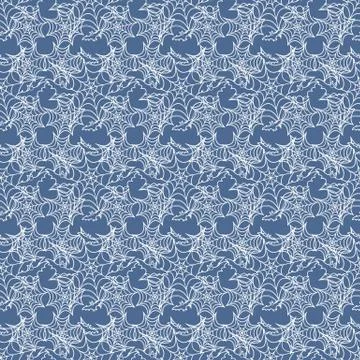 Halloween vector seamless pattern with web and bat イラスト素材