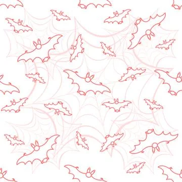 Halloween vector seamless pattern with web and bat イラスト素材