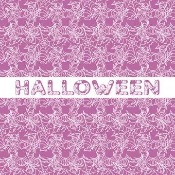 Halloween vector seamless pattern with web and bat イラスト素材