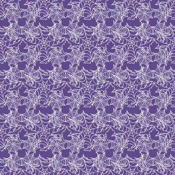 Halloween vector seamless pattern with web and bat イラスト素材