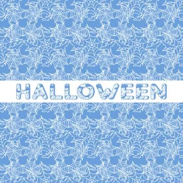 Halloween vector seamless pattern with web and bat 스톡 일러스트