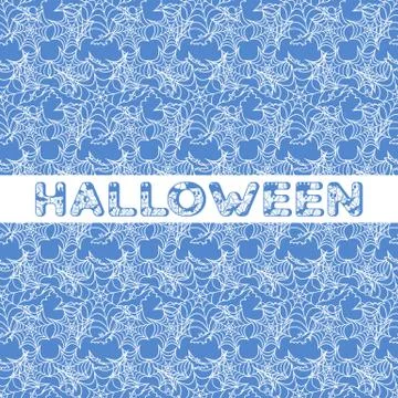 Halloween vector seamless pattern with web and bat Illustrazione stock