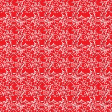 Halloween vector seamless pattern with web and bat Illustrazione stock