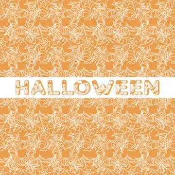 Halloween vector seamless pattern with web and bat Illustrazione stock