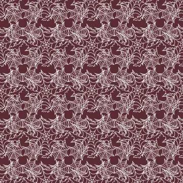 Halloween vector seamless pattern with web and bat イラスト素材